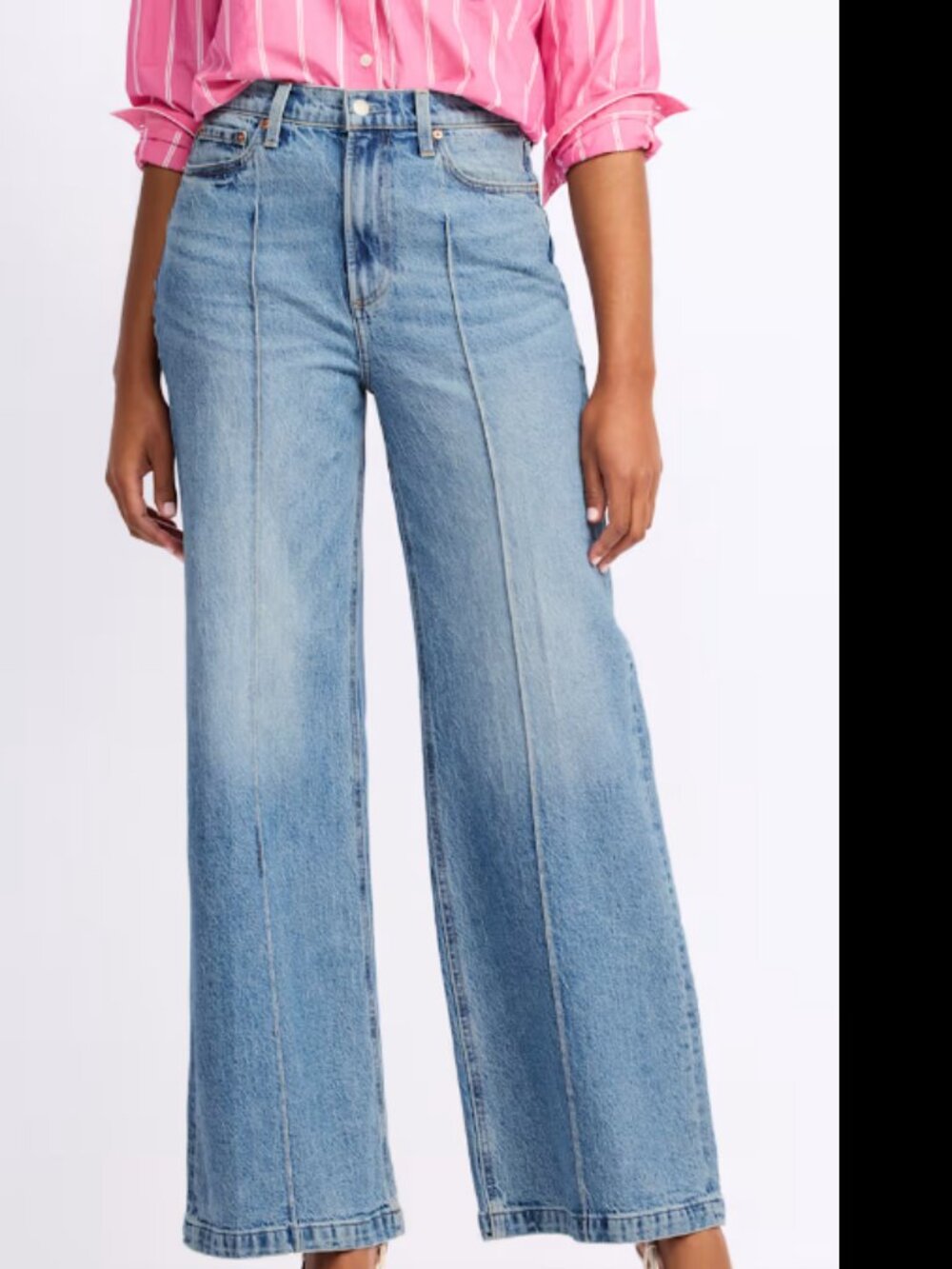 Pistola Lana Pintuck High Rise Ultra Wide Leg Jean; Size 10; EUC; 33" Inseam
